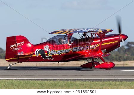 Avalon, Australia - March 2, 2013: 13 Time Australian Aerobatic Champion Chris Sperou Flying His Pit