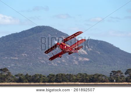 Avalon, Australia - March 2, 2013: 13 Time Australian Aerobatic Champion Chris Sperou Flying His Pit