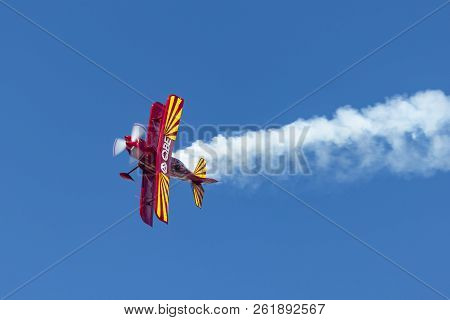 Avalon, Australia - March 2, 2013: 13 Time Australian Aerobatic Champion Chris Sperou Flying His Pit