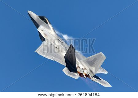 Avalon, Australia - March 2, 2013: United States Air Force (usaf) Lockheed Martin F-22a Raptor Fifth