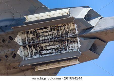 Avalon, Australia - March 2, 2013: Weapons Bay Of United States Air Force (usaf) Lockheed Martin F-2