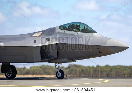 Avalon, Australia - March 2, 2013: United States Air Force (usaf) Lockheed Martin F-22a Raptor Fifth