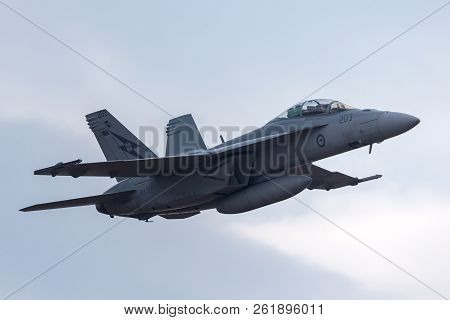 Avalon, Australia - February 26, 2013: Royal Australian Air Force (raaf) Boeing F/a-18f Super Hornet