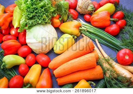 A Rich Variety Of Food Photography Vegetables.
A Rich Variety Of Autumn Colorful Bright And Fresh Ve
