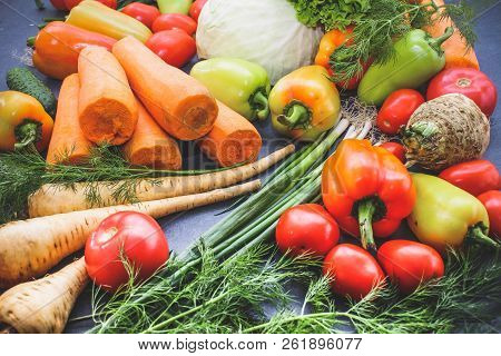 A Rich Variety Of Food Photography Vegetables.
A Rich Variety Of Autumn Colorful Bright And Fresh Ve