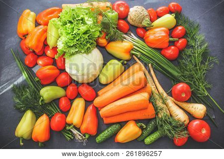 A Rich Variety Of Food Photography Vegetables.
A Rich Variety Of Autumn Colorful Bright And Fresh Ve