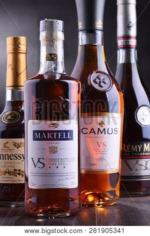 Bottles Of Famous Cognac Brands