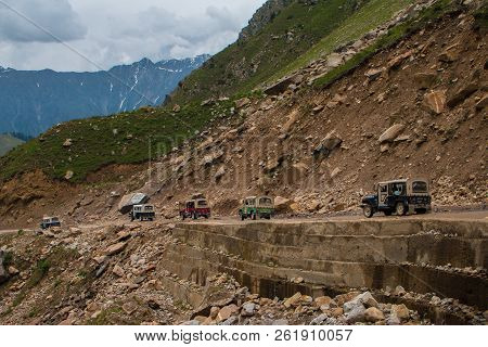 So Many Jeeps On Jeep Track To Lake Saif Ul Maluk, Naran Valley, Khyber Pakhtunkhua, Pakistan 6/26/2