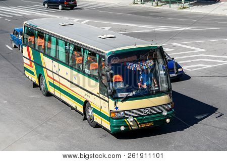Vladimir, Russia - August 24, 2011: Interurban Coach Bus Setra S215hd In The City Street.