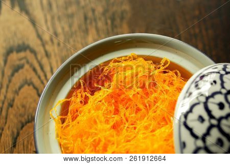 Closeup And Crop Thai Traditional Sweet And Dessert Name's 