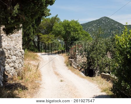 Old Road Leading Around Beautiful Bacina Lakes - Favourite Summer Holiday Destination In Dalmatia, C