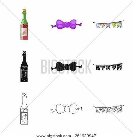 Vector Illustration Of Party And Birthday Sign. Set Of Party And Celebration Stock Vector Illustrati