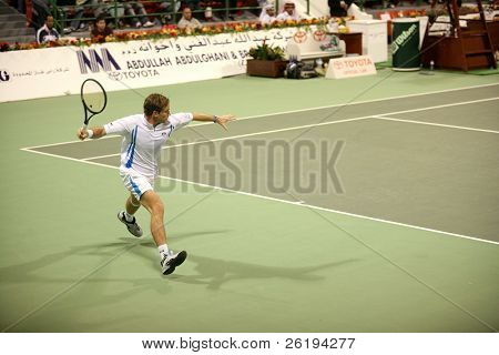 Volandri in azione a Doha, in Qatar Open, Januar 2006