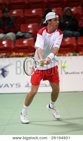 Denis Gremelmayr az USA-ban, az első fordulóban, Katar Open, Doha, 2007. január 2., ahol ő los