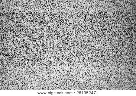 No Signal Tv Texture. Television Grainy Noise Effect As A Background. No Signal Retro Vintage Televi