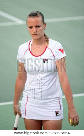 Agnes Szavay de Hungría en el Qatar Total Open en Doha, febrero de 2008, durante su primera ronda de la pérdida 