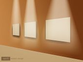 3D marrón marcos de cuadros en la pared - diseño vectorial realista
