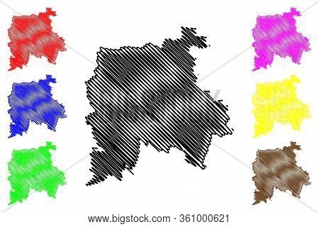 Leipzig City (federal Republic Of Germany, Saxony) Map Vector Illustration, Scribble Sketch City Of 