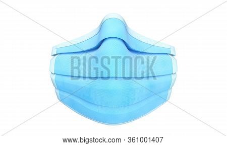 Madical Mask. Doctor Mask And Corona Virus Protection Isolated On A White Background. 3d Render.