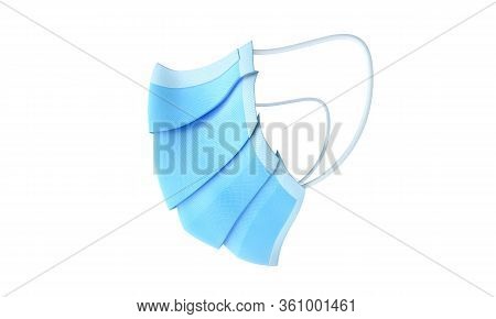 Madical Mask. Doctor Mask And Corona Virus Protection Isolated On A White Background. 3d Render.