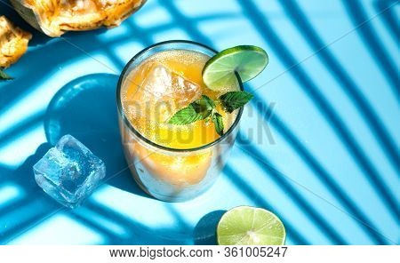 Exotic Fruit Juice From Bel Fruit Or Wooden Apple Called In India Bel Ka Sharbat. Cold Fruit Drink W