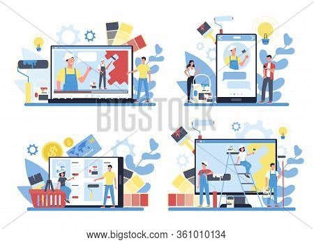 Painter, Decorator Online Service Or Platform On Differernt Device