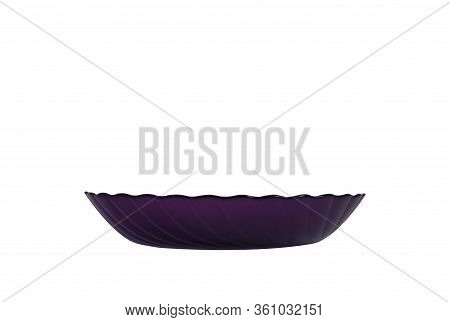 Black Glass Plate Isolated On A White Background.