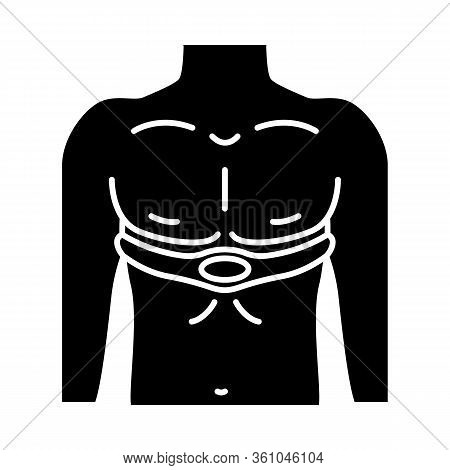 Electrical Muscle Stimulator Glyph Icon. Heart Rate And Pulse Monitor. Myostimulation. Cardio Medica