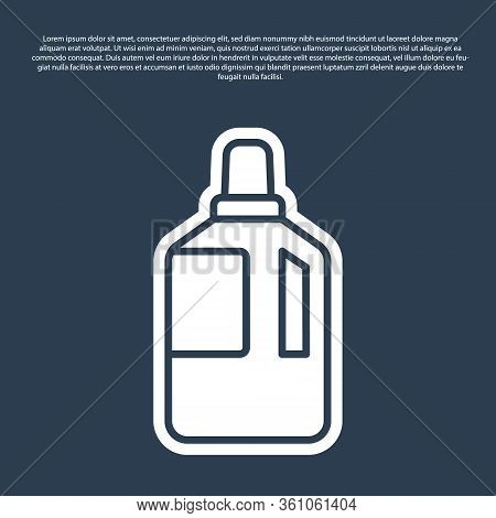 Blue Line Fabric Softener Icon Isolated On Blue Background. Liquid Laundry Detergent, Conditioner, C