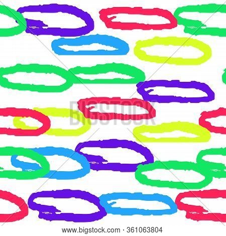 Dry Brushes Seamless Pattern. Minimalistic Creative Trend Abstract. Cheerful Colors, Spring Or Summe