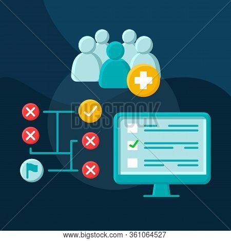 Internship Program Flat Concept Vector Icon. Employee Attracting Idea Cartoon Color Illustrations Se