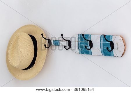 Hat On A Hanger. Conceptual Composition. Close Up.