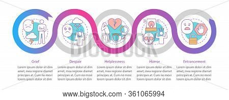 Hard Feelings Vector Infographic Template. Grief, Despair, Helplessness. Business Presentation Desig