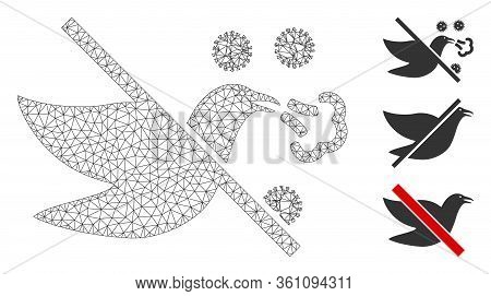 Mesh No Bird Flu Polygonal Icon Vector Illustration. Model Is Based On No Bird Flu Flat Icon. Triang