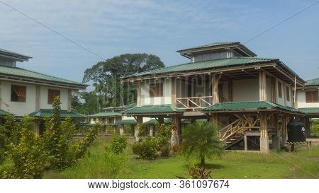 Lago Agrio, Sucumbios / Ecuador - February 20 2020: View Of The Modern Houses In The Cofan Dureno Mi