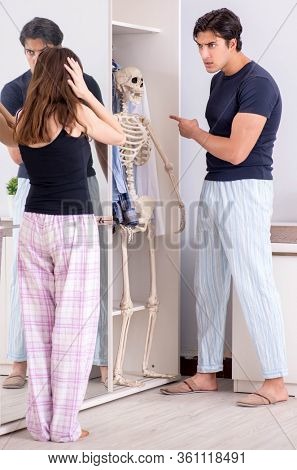 Concept of Skeleton in the cupboard or closet