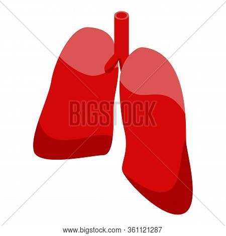 Donate Organs Lungs Icon. Isometric Of Donate Organs Lungs Vector Icon For Web Design Isolated On Wh
