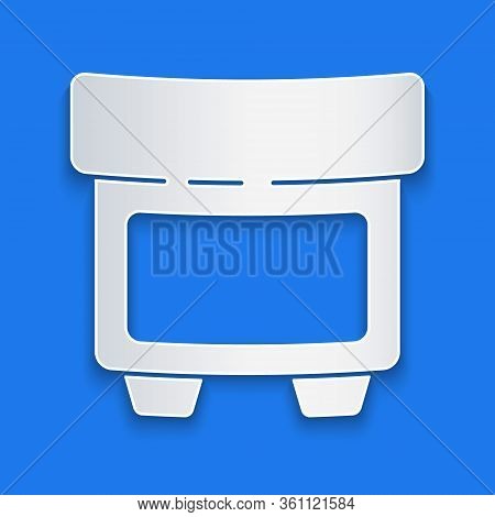 Paper Cut Fuse Of Electrical Protection Component Icon Isolated On Blue Background. Melting Breaking