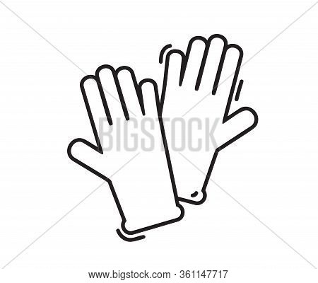 Vector Medical Surgical Protective Rubber Gloves Icon. Monoline Hand Drawn Latex Hand Protection Sig