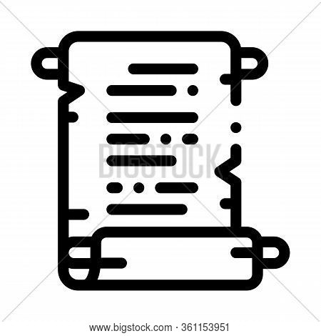 Scroll Of Parchment Paper Icon Vector. Scroll Of Parchment Paper Sign. Isolated Contour Symbol Illus