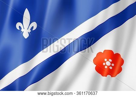 French Albertans Ethnic Flag, America. 3d Illustration