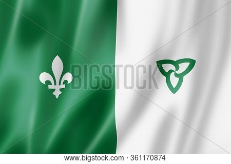 French Ontarians Ethnic Flag, America. 3d Illustration