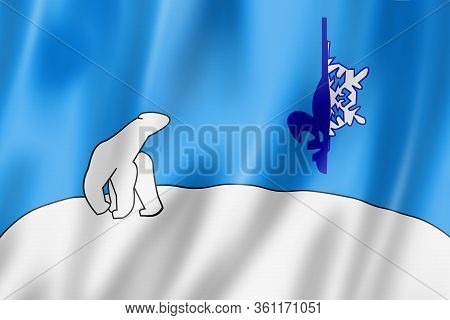 French In The Nwt Ethnic Flag, America. 3d Illustration