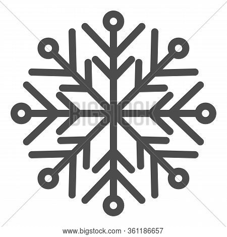 Snowflake Line And Solid Icon. Ice Crystal Flake Of Snow Sixfold Symmetry Outline Style Pictogram On