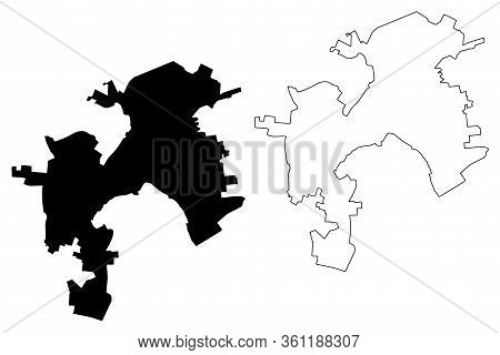 Lutsk City (ukraine, Volyn Oblast) Map Vector Illustration, Scribble Sketch City Of Lutsk Map