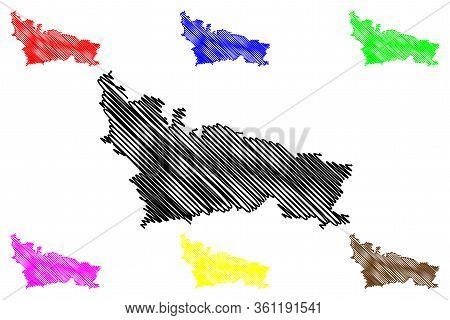 Nicosia City (republic Of Cyprus, Northern Cyprus, Island) Map Vector Illustration, Scribble Sketch 