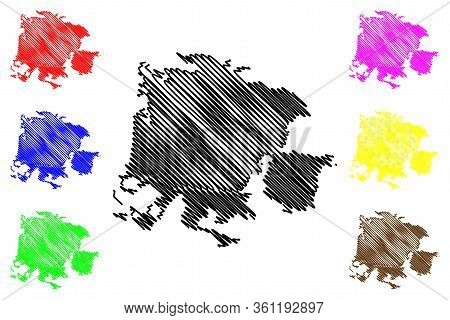 Padua City (italian Republic, Italy, Veneto) Map Vector Illustration, Scribble Sketch City Of Padova