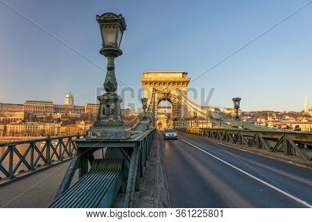 Széchenyi Chain Bridge And Area In Budapest