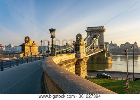 Széchenyi Chain Bridge And Area In Budapest