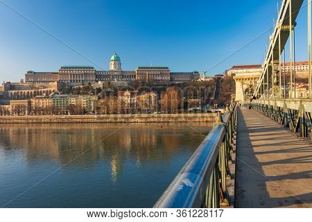 Széchenyi Chain Bridge And Area In Budapest